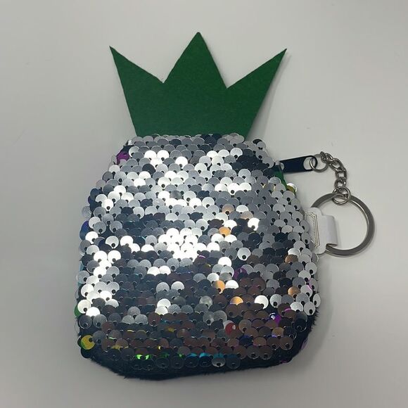 Pineapple Colorful Sequin Mini Coin Purse Keychain - Picture 7 of 7